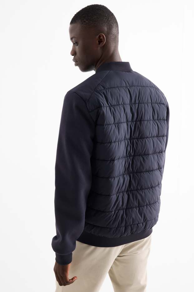 Pánské - Prošívaná bunda - tmavomodrá