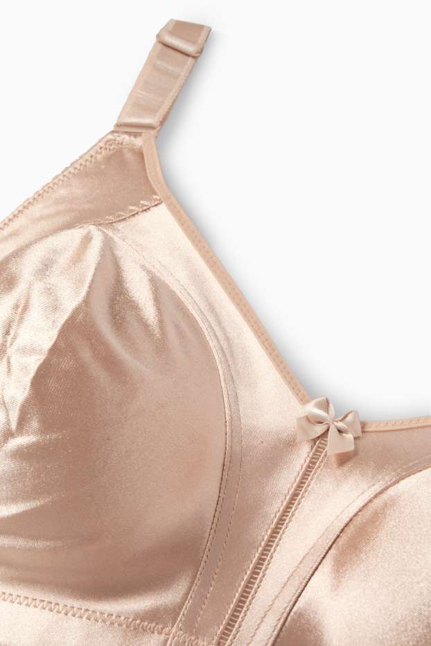 Damen - Minimizer-BH ohne Bügel - glänzend - beige