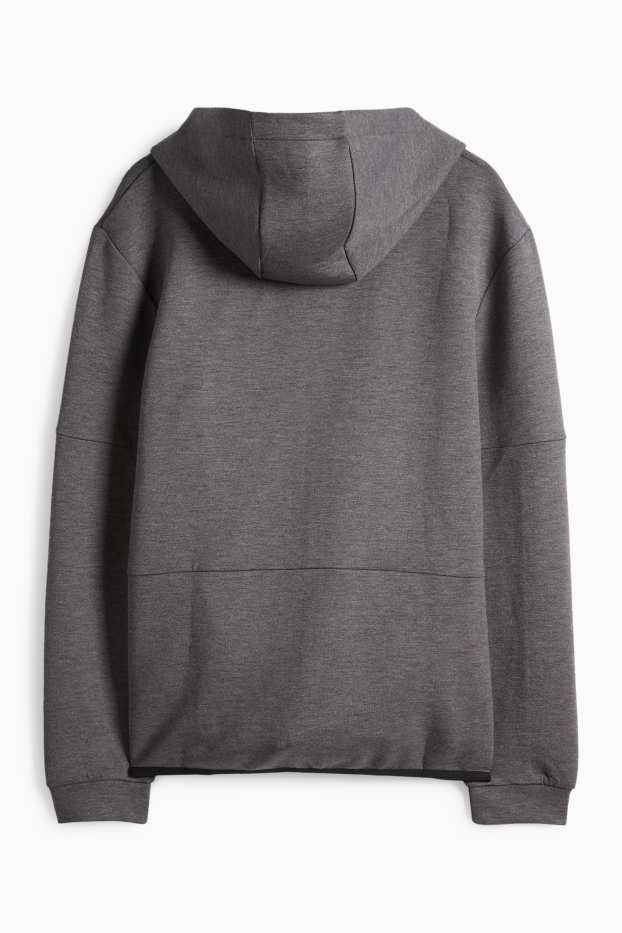 Pánské - Tepláková bunda s kapucí - tmavošedá