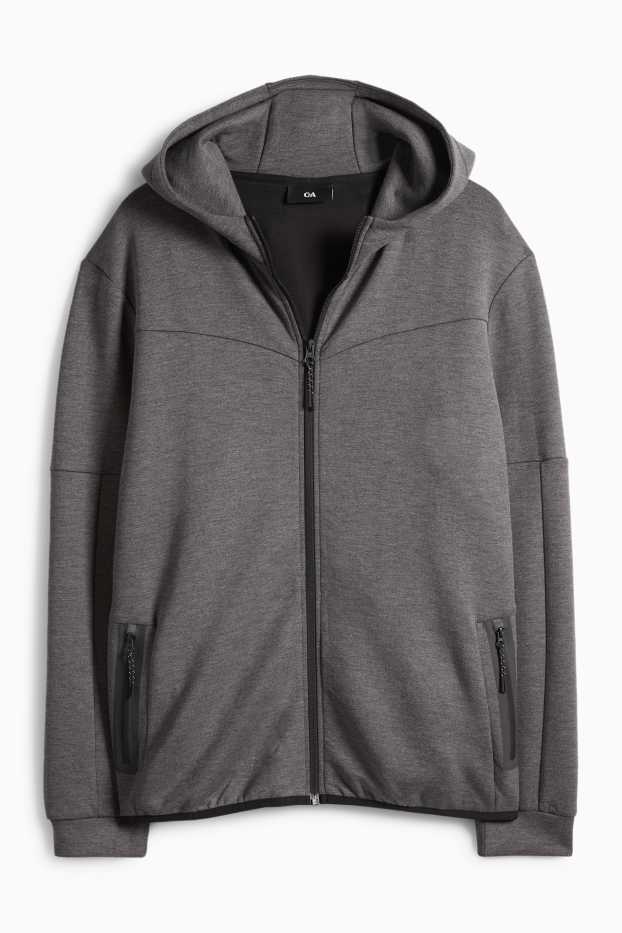 Pánské - Tepláková bunda s kapucí - tmavošedá