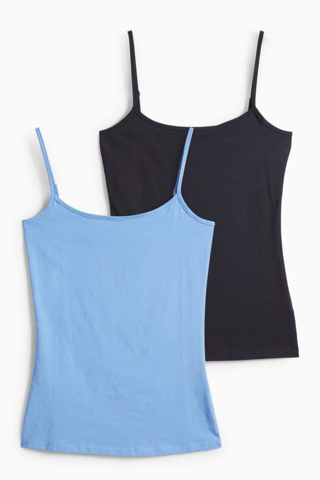 Dona - Paquet de 2 - samarreta de tirants - blau / blau fosc