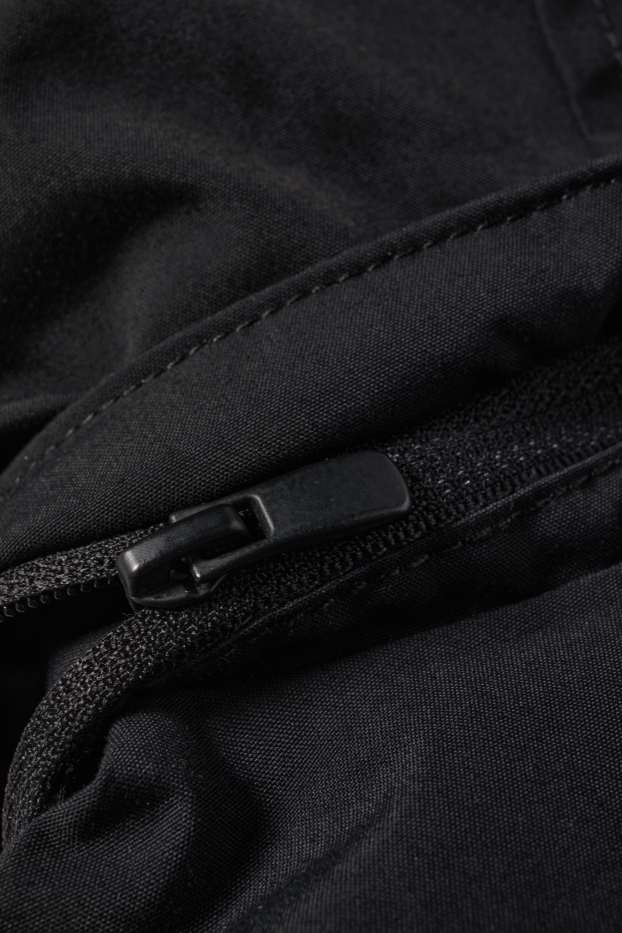 Herren - Regenjacke mit Kapuze - gefüttert - wasserdicht - schwarz