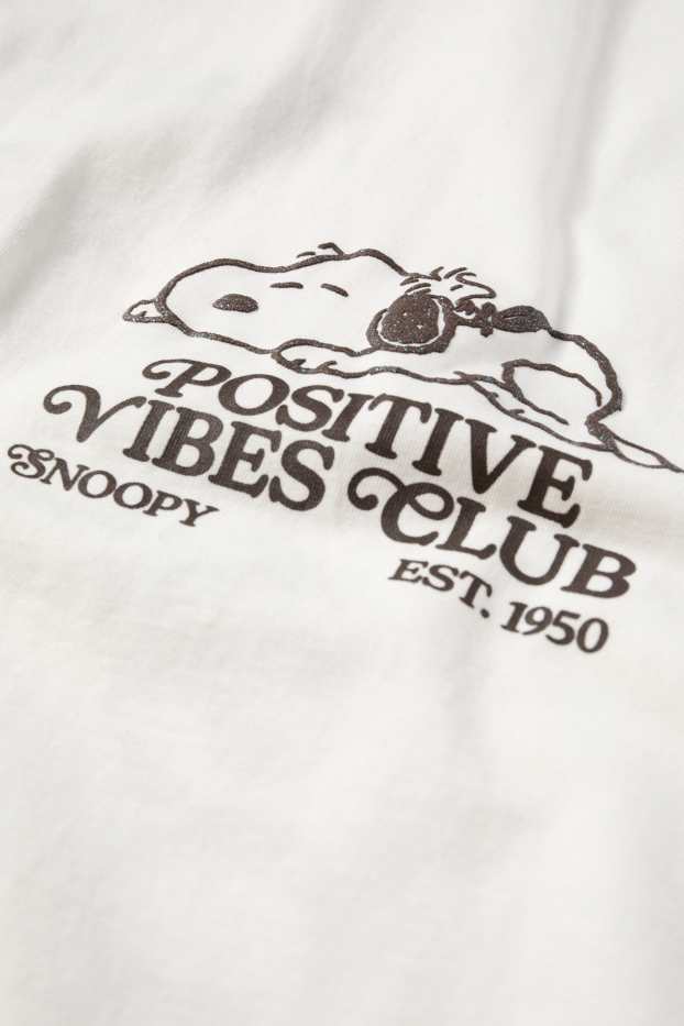 Dames - T-shirt - regular fit - glanseffect - Peanuts - wit