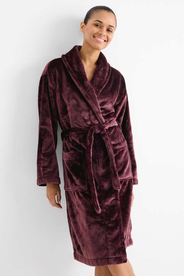 Dames - Badjas - bordeaux
