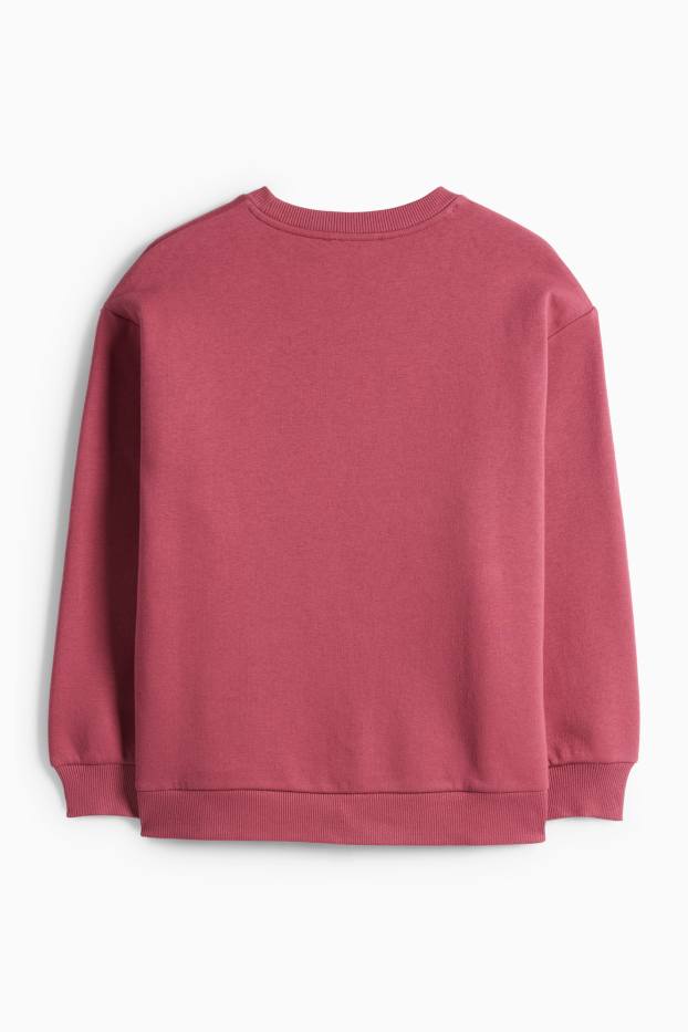 Děti - dívky - Los Angeles - mikina se štrasovými kamínky - tmavě růžová