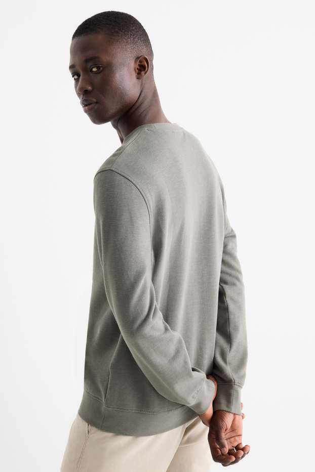 Hommes - Sweat - finition texturée - vert