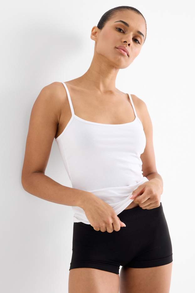 Femei - Multipack 3 perechi - chiloți hipster - fără cusături - negru