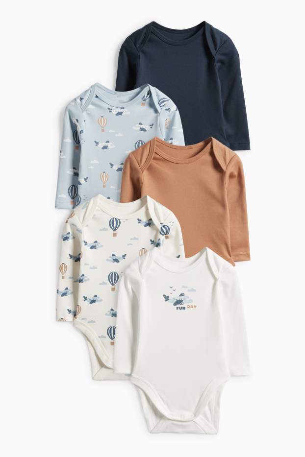 Bebeluși - băieți - Body bebeluși - alb / albastru