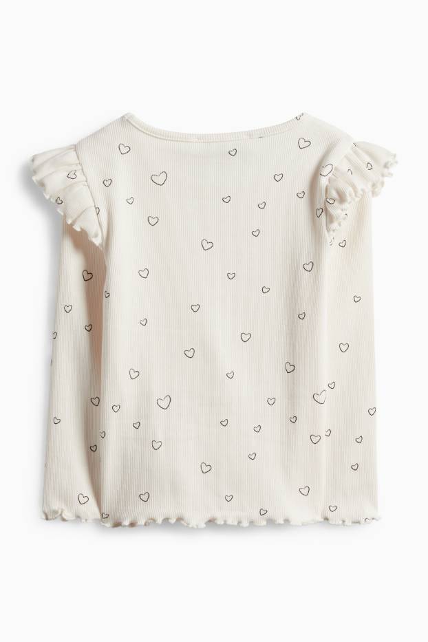 Copii - Fete - Tricou cu mânecă lungă - alb-crem