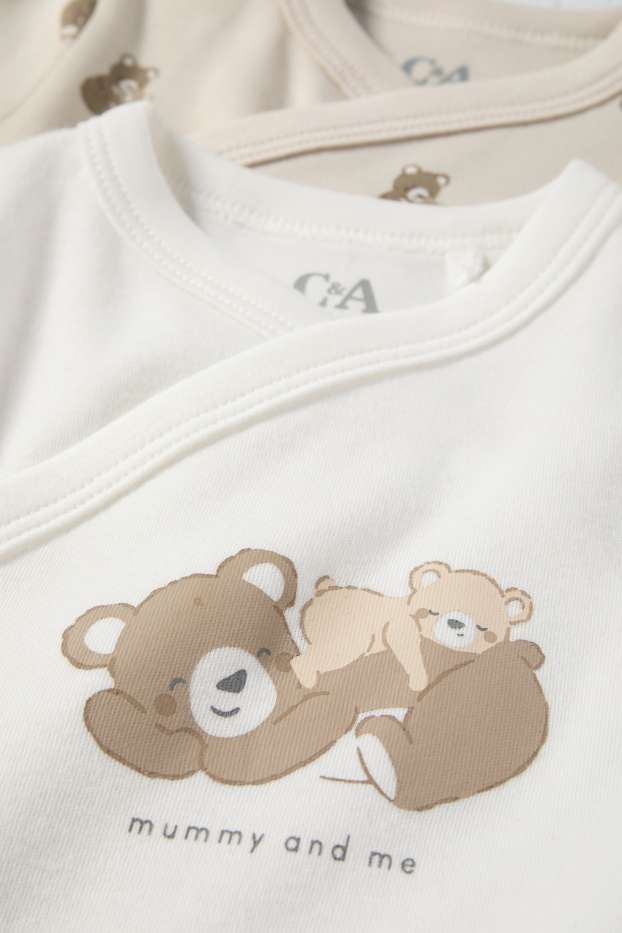 Baby Buben - Multipack 2er - Bärchen - Baby-Wickelbody - hellbeige