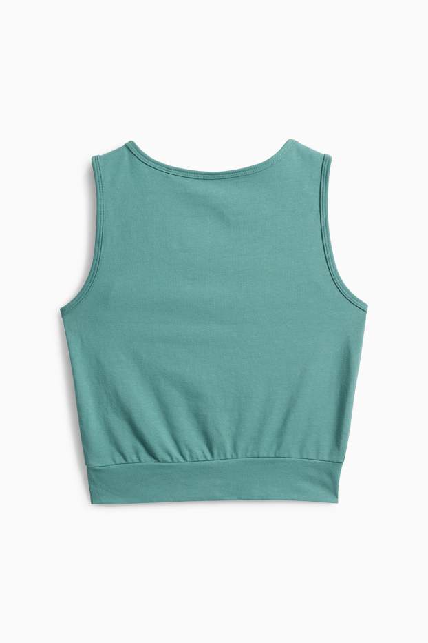 Femei - Top crop basic - verde deschis