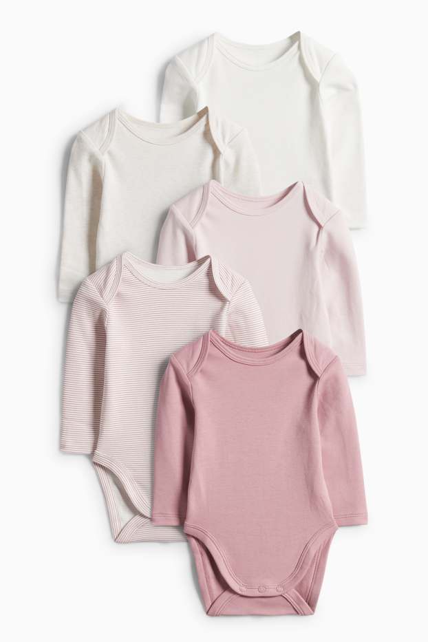 Bebeluși - fete - Pijama salopetă bebeluși - roz închis