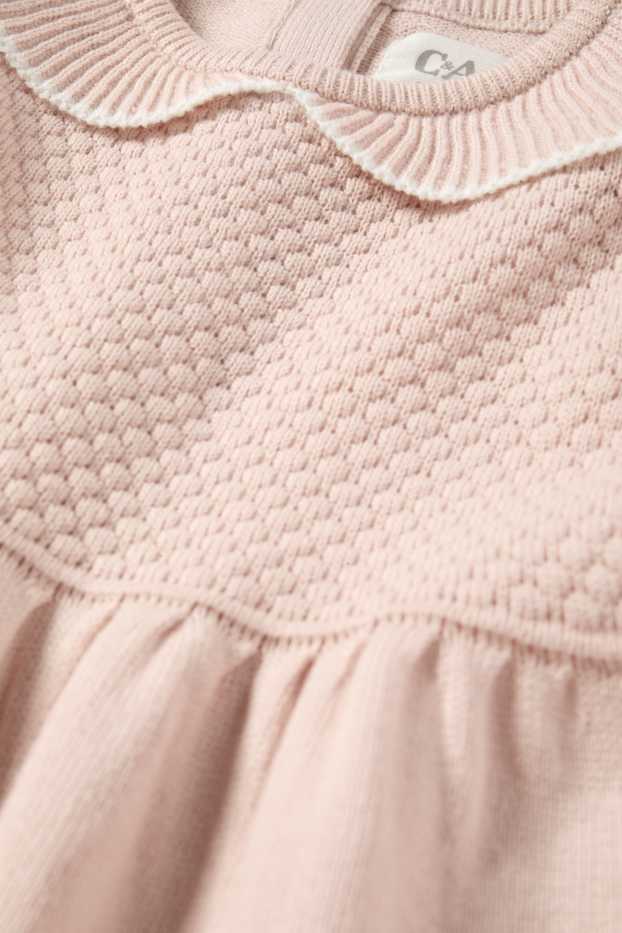 Baby Mädchen - Baby-Strick-Kleid - rosa