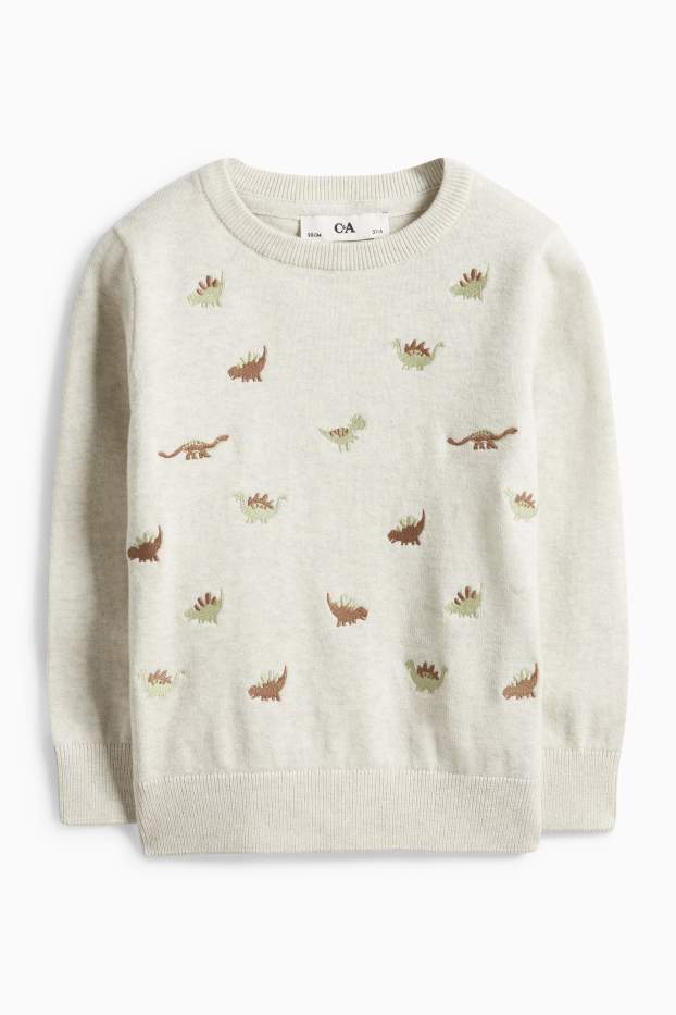 Children Boys - Dino - jumper - light beige