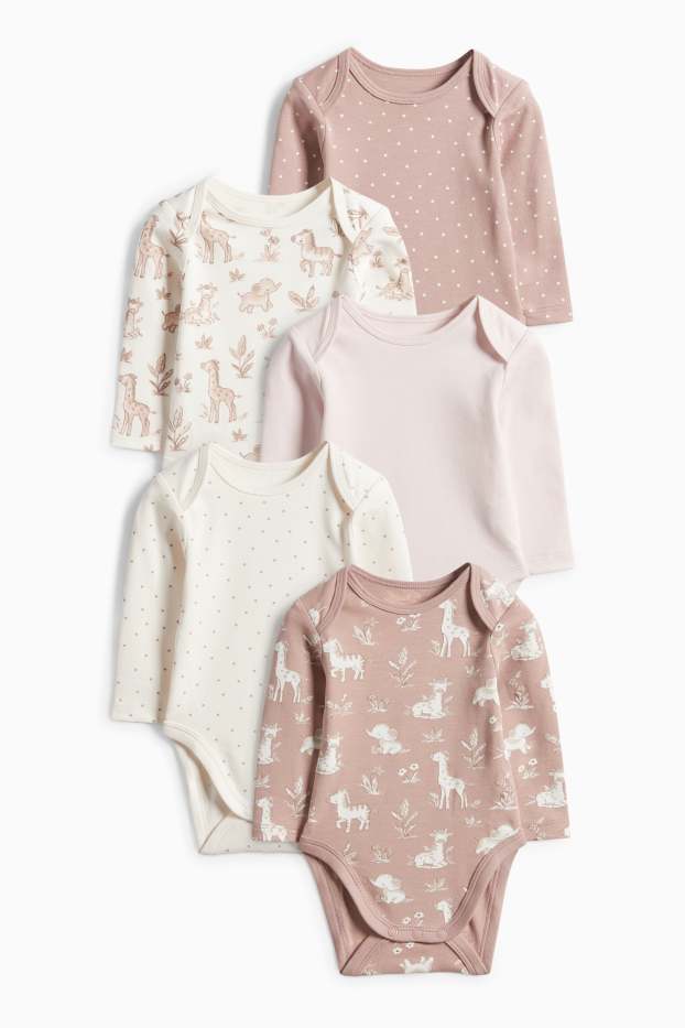 Bebeluși - fete - Pijama salopetă bebeluși - roz