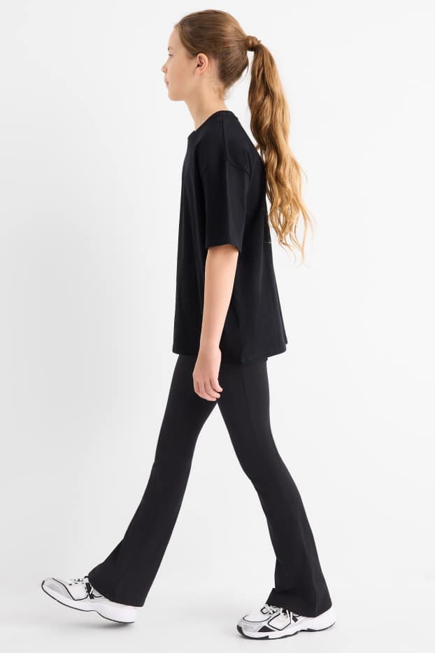 Enfants filles - Lot de 2 - flared leggings - noir