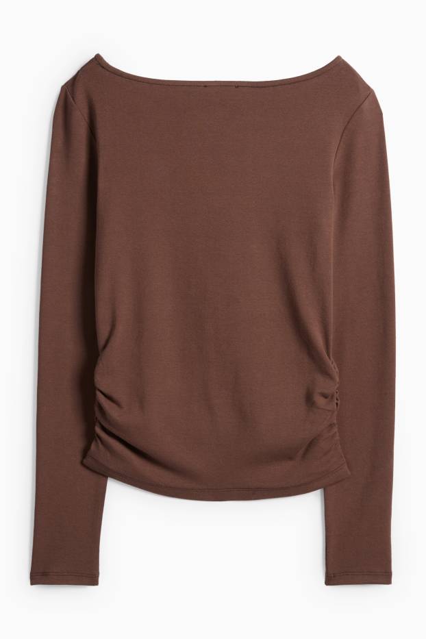 Dámské - Tričko - tmavohnědá