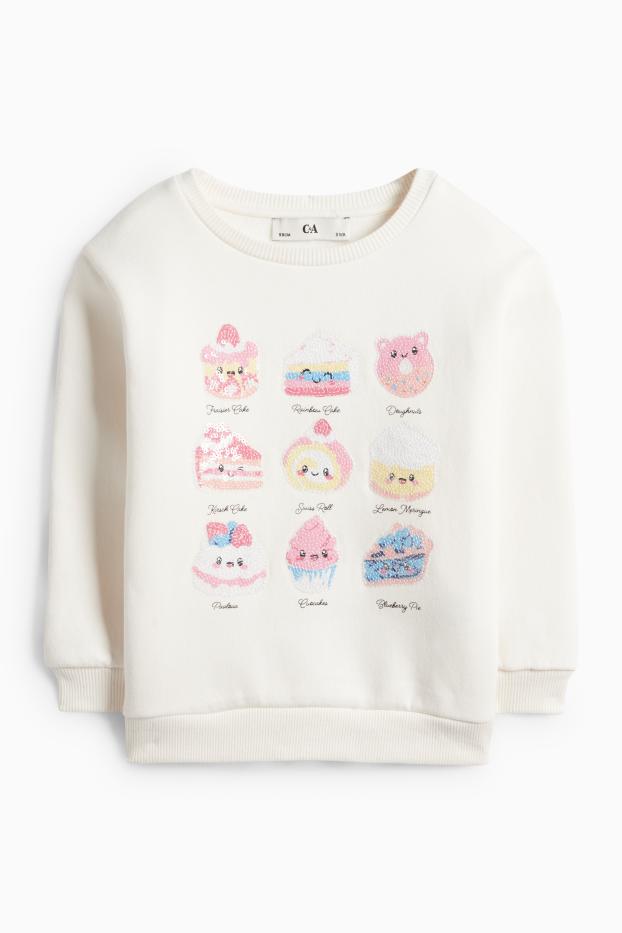 Děti - dívky - Mikina - krémově bílá