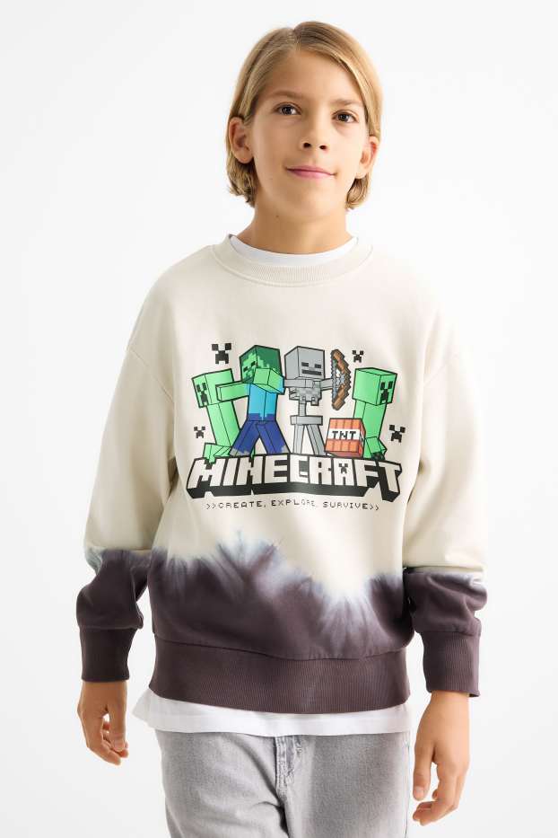 Enfants garçons - Minecraft - sweat - à motif - beige clair