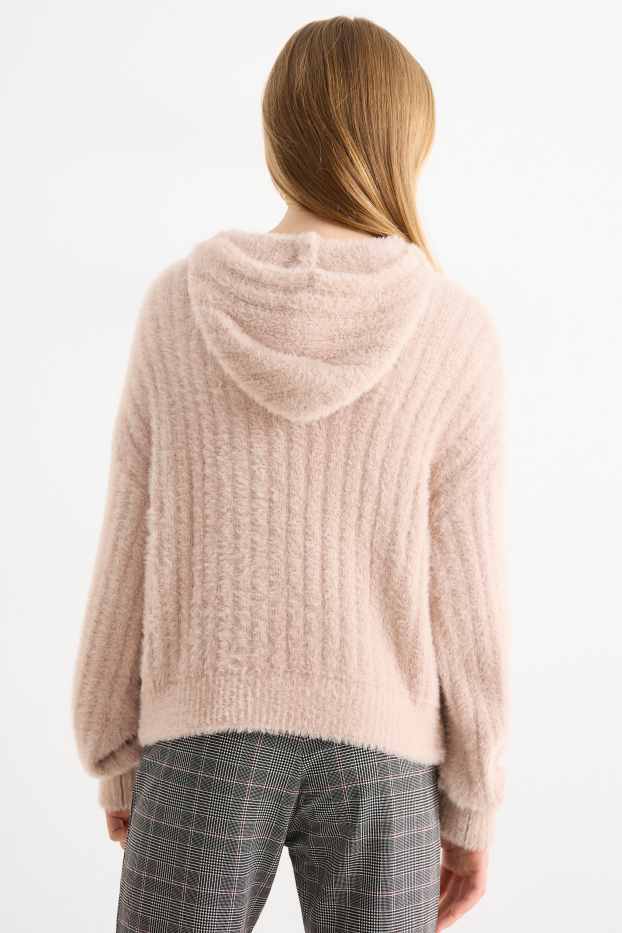 Kinderen: meisjes - Capuchontrui - geribd - roze