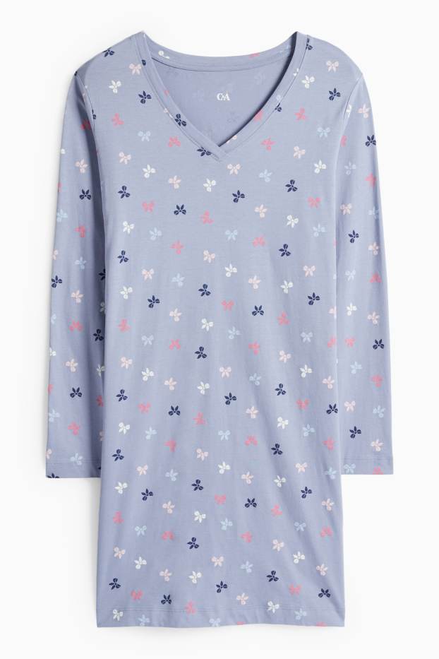 Femei - Cămașă de noapte - cu model - albastru