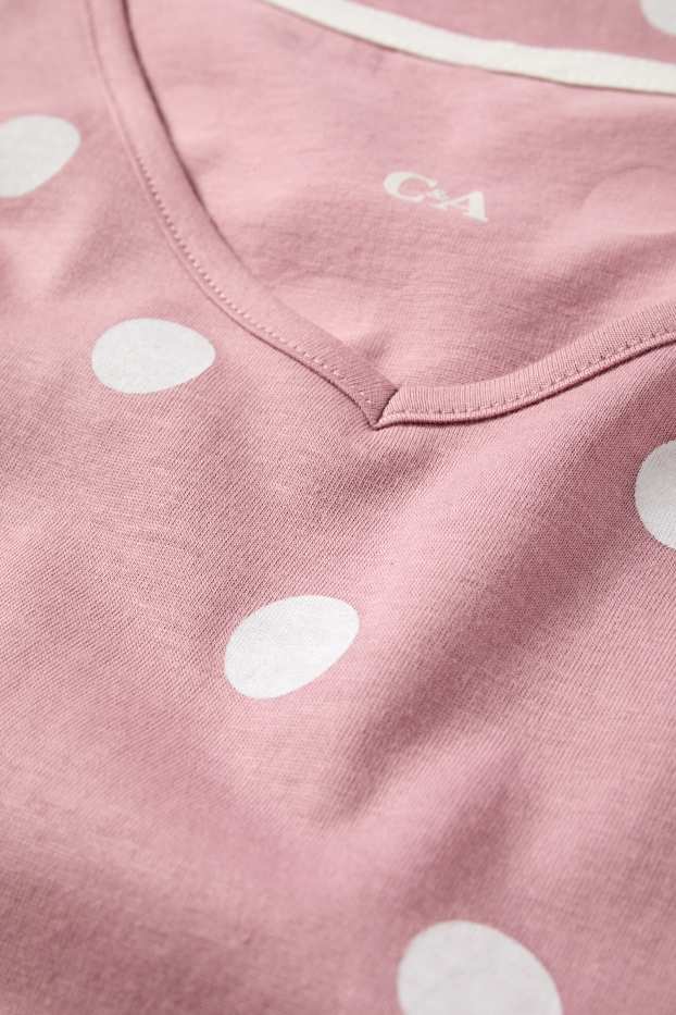 Femei - Cămașă de noapte - cu buline - roz