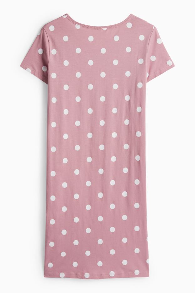 Femei - Cămașă de noapte - cu buline - roz