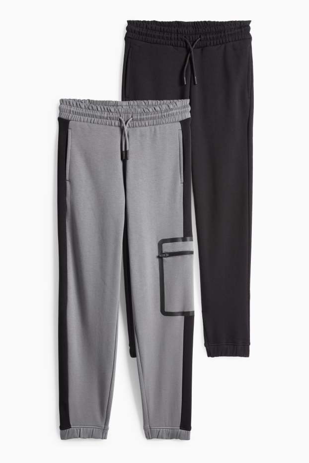 Děti - chlapci - Multipack 2 ks - teplákové kalhoty - bílá/béžová