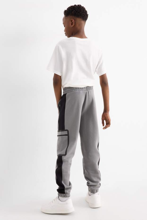 Děti - chlapci - Multipack 2 ks - teplákové kalhoty - bílá/béžová