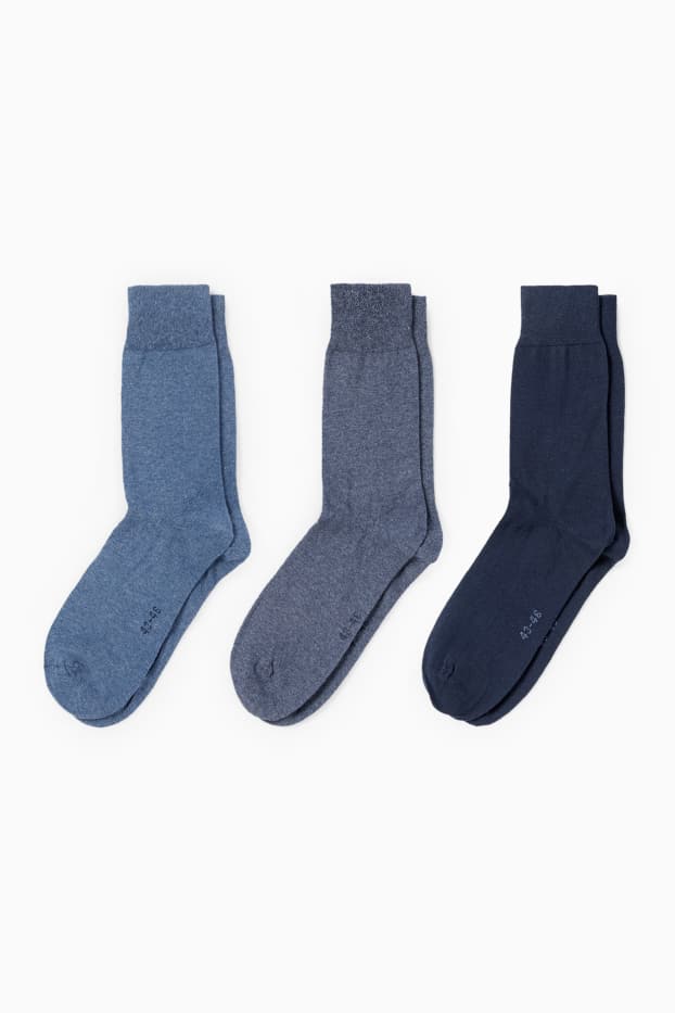 Hommes - Lot de 3 paires - chaussettes - bleu foncé