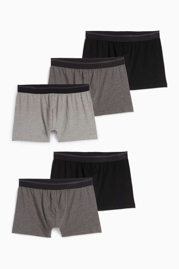 Uomo - Confezione da 5 - boxer aderenti - grigio / nero