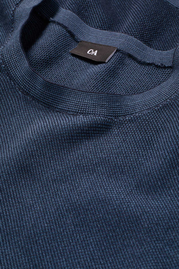 Herren - Pullover - strukturiert - dunkelblau