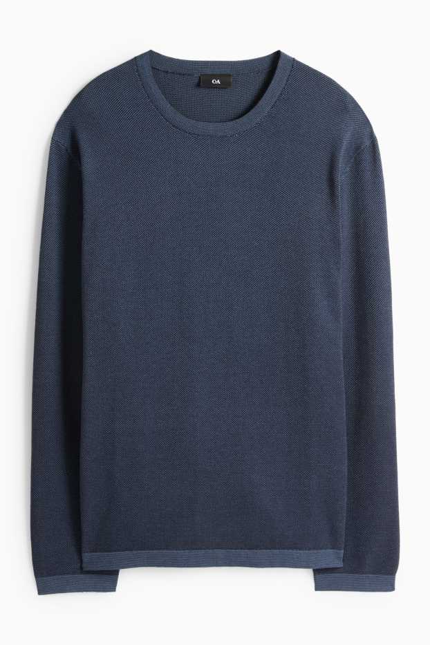 Herren - Pullover - strukturiert - dunkelblau