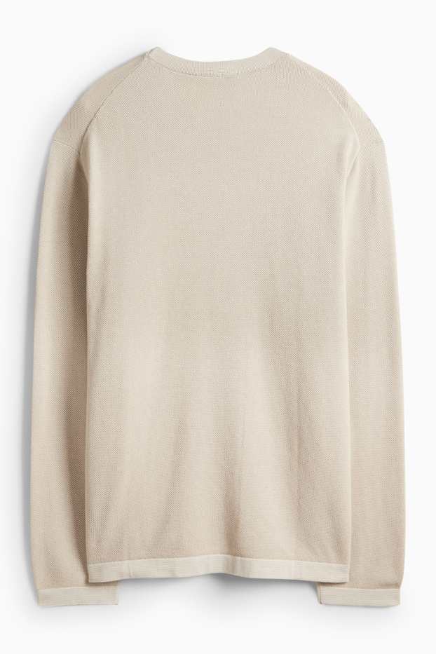 Herren - Pullover - strukturiert - beige