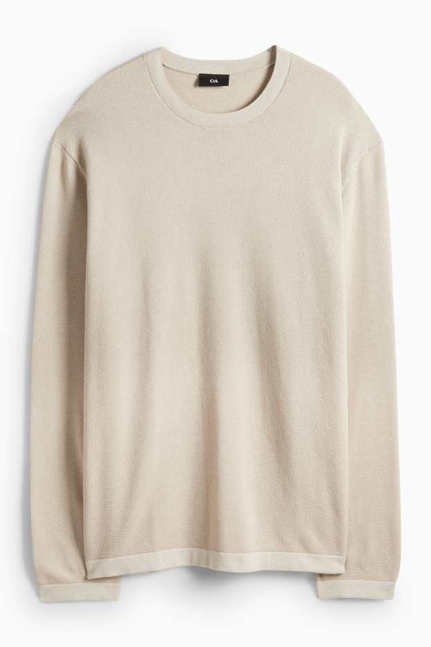 Herren - Pullover - strukturiert - beige
