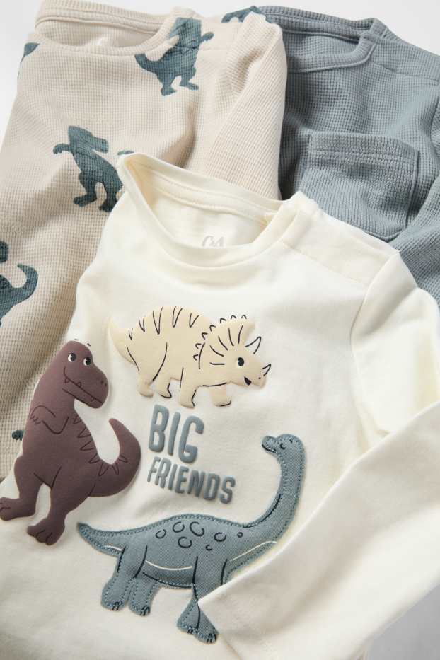 Baby Boys - Multipack of 3 - dino - baby long sleeve top - creme