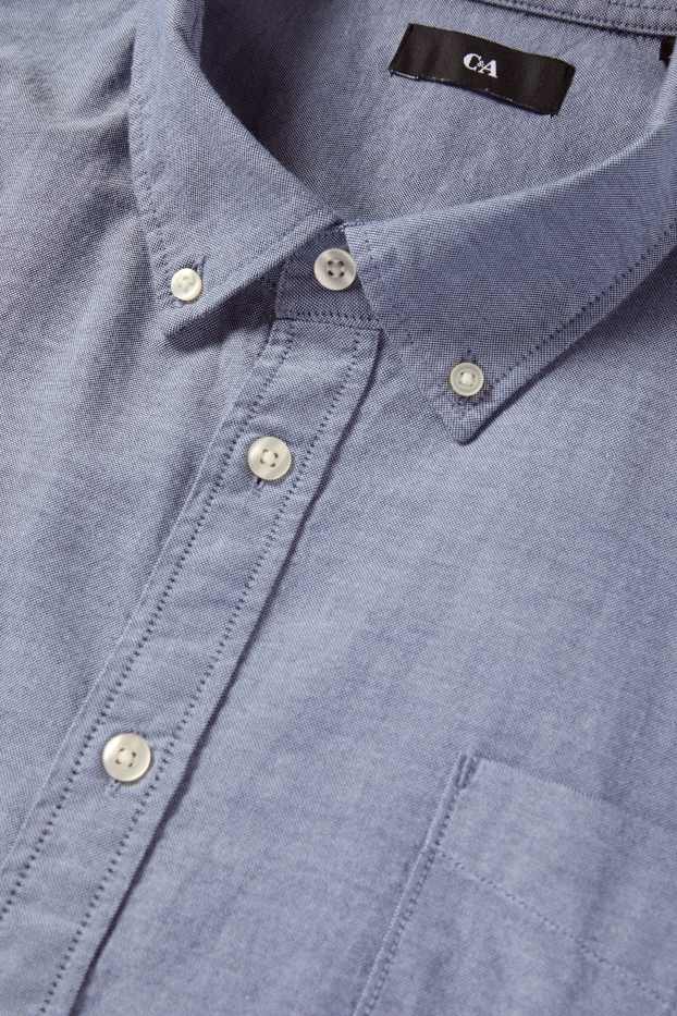Men - Shirt - regular fit - button-down collar - blue