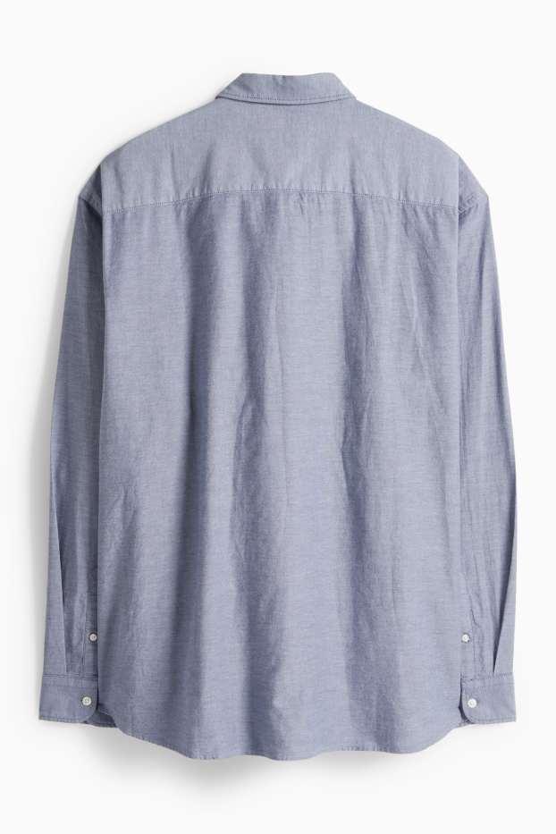 Men - Shirt - regular fit - button-down collar - blue