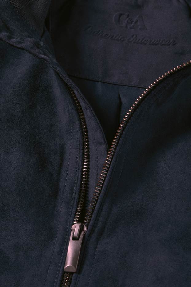 Herren - Blouson - Velourslederimitat - dunkelblau