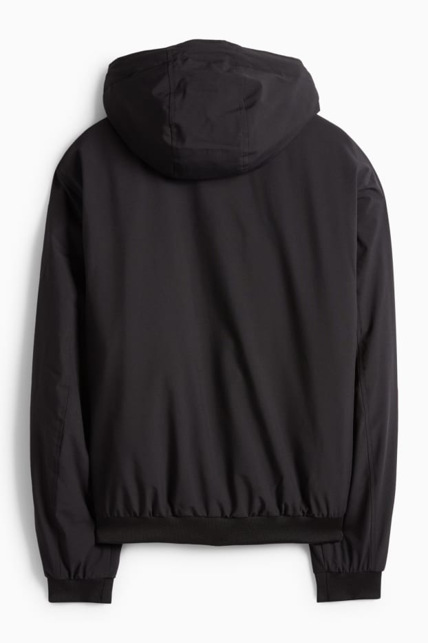 Pánské - Bunda s kapucí - s výplní - černá