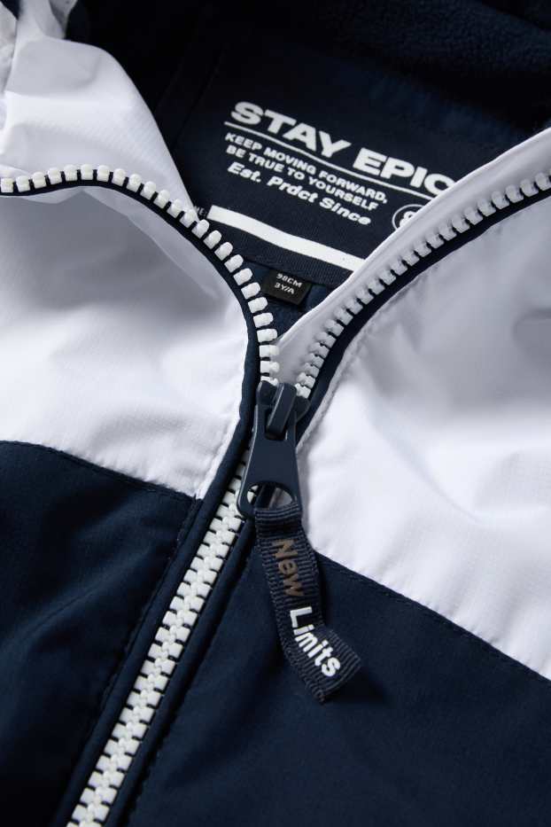 Enfants garçons - Veste à capuche - finition déperlante - bleu foncé