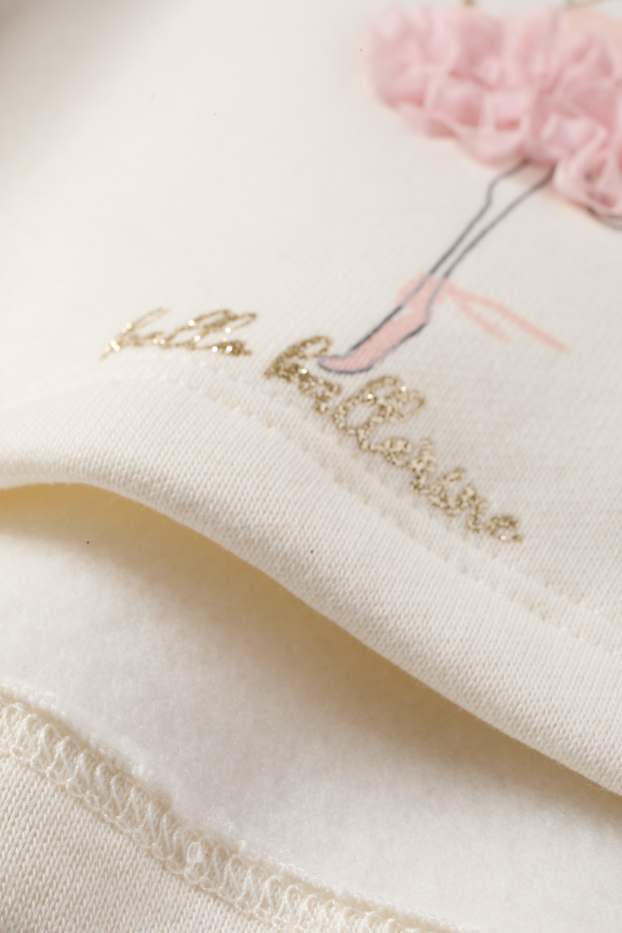 Kinder Mädchen - Ballerina - Set - Sweatshirt und Kleid - 2 teilig - cremeweiß