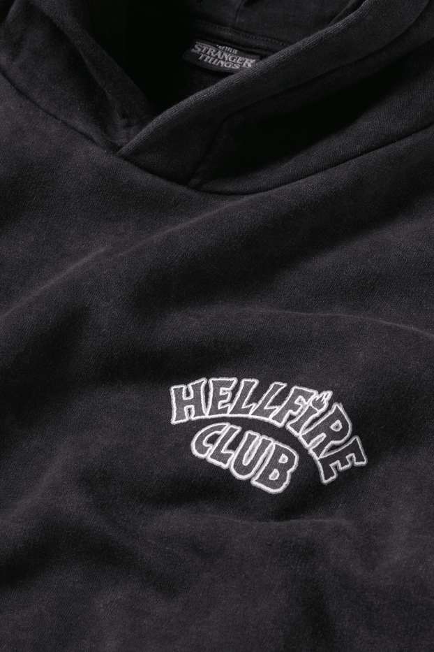 Pánské - Oversized mikina s kapucí - Stranger Things - antracitová