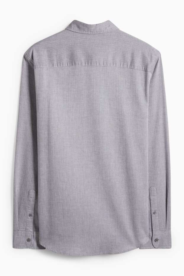 Herren - Hemd - Regular Fit - Kent - strukturiert - grau