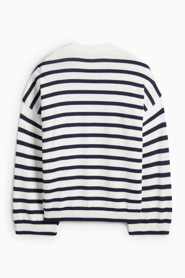 Dámské - Svetr - tmavomodrá/bílá