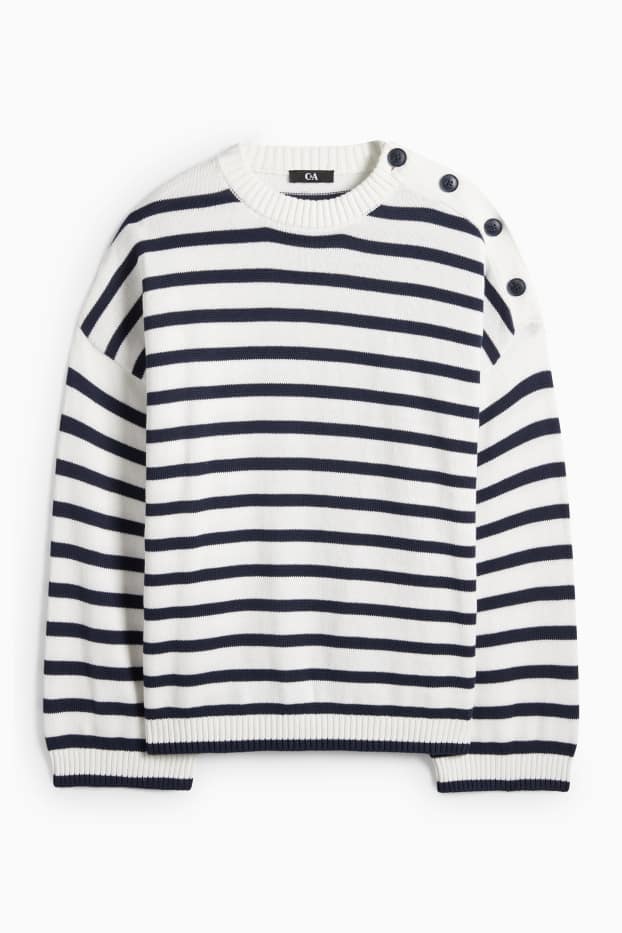 Dámské - Svetr - tmavomodrá/bílá