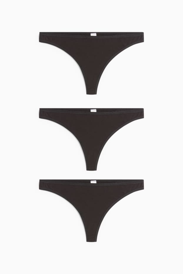 Dona - Paquet de 3 - tanga - negre