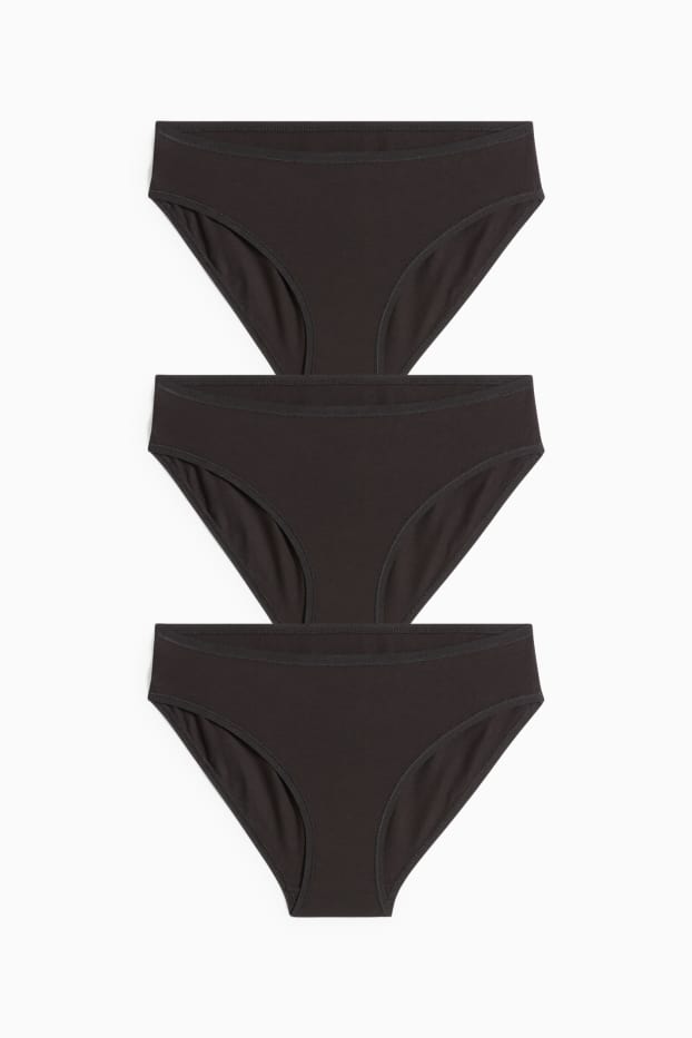 Dámské - Multipack 3 ks - kalhotky - černá