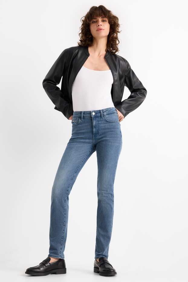 Damen - Slim Jeans - Mid Waist - Shaping-Jeans - LYCRA® - jeansblaugrau