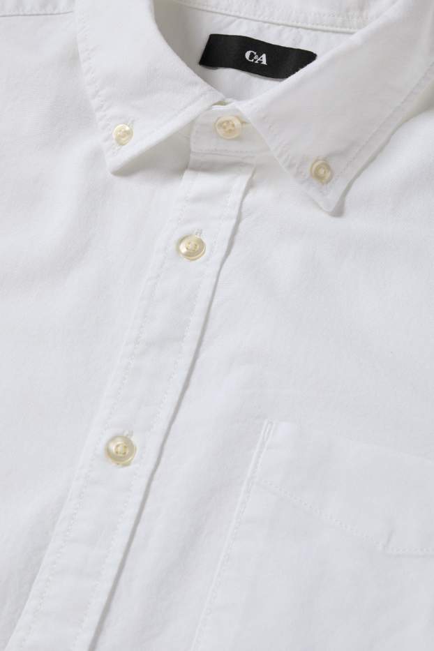 Pánské - Košile - regular fit - button-down - bílá